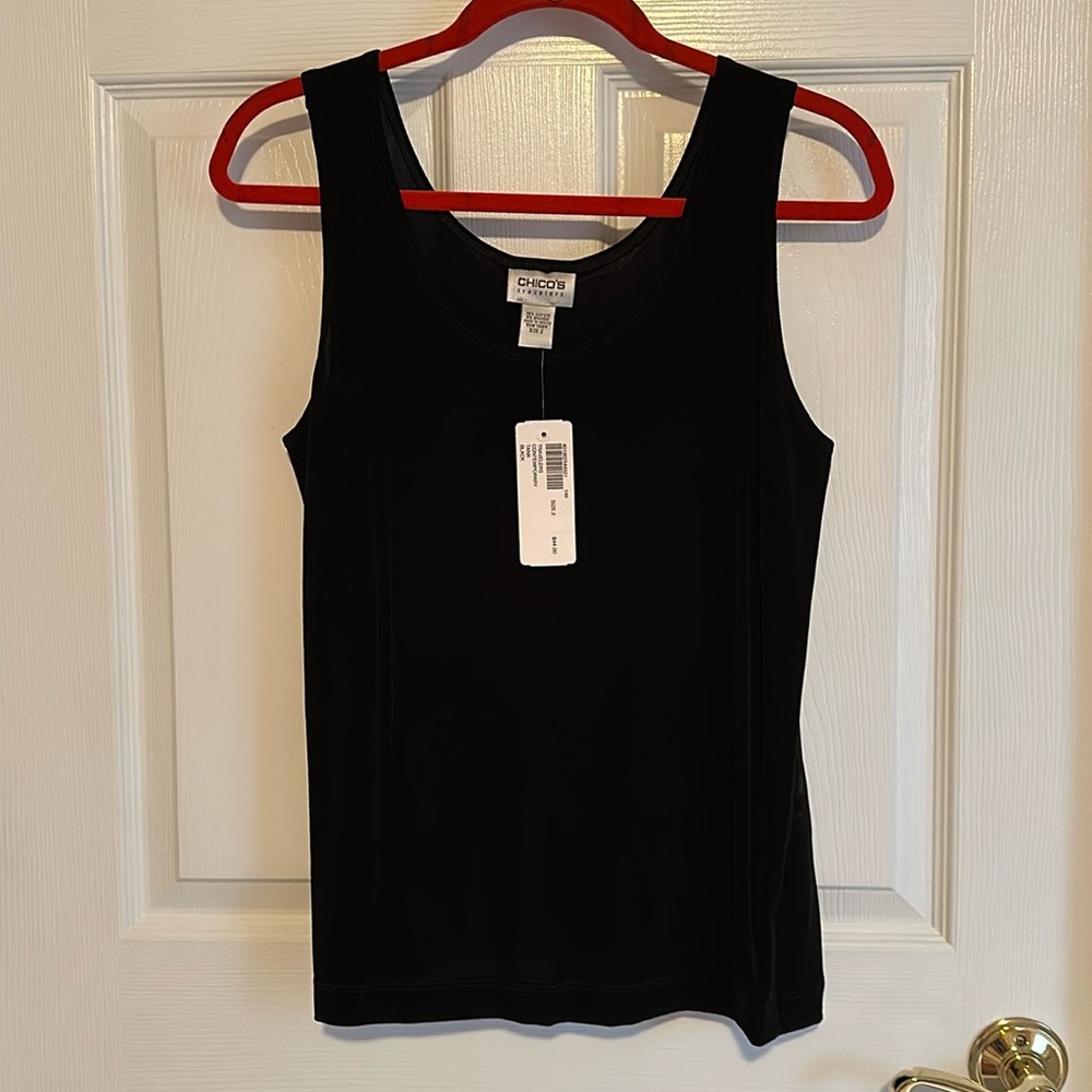 Chico’s Travelers contemporary Tank Black NWT size 2
